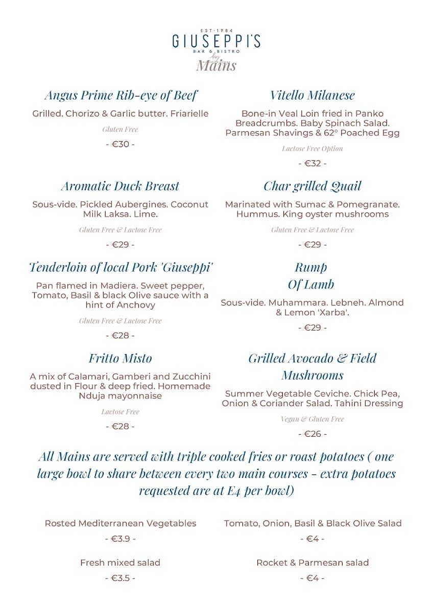 Menu Giuseppi's Bar & Bistro-4